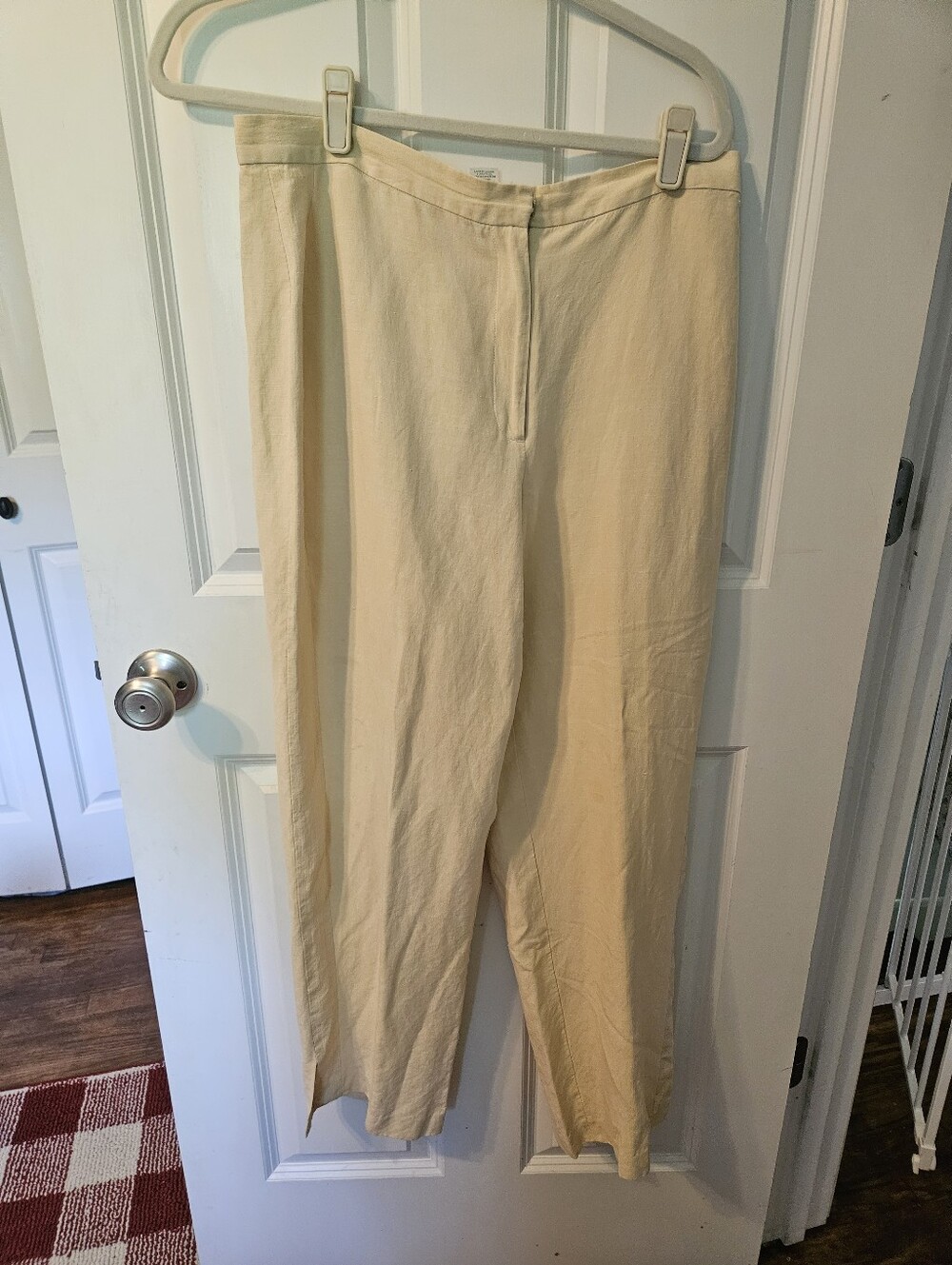 Liz Claiborne Light Beige Silk-Linen Blend Pants